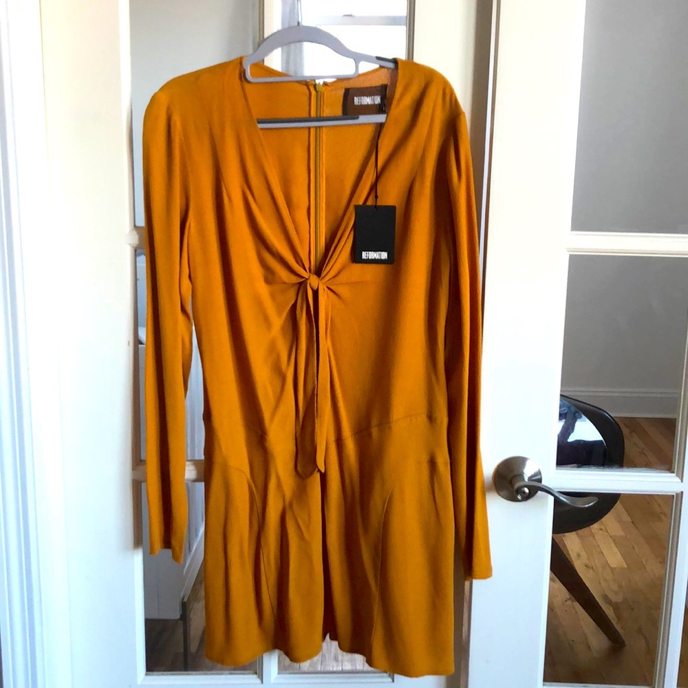 NWT Reformation Dress Sunflower Size 6